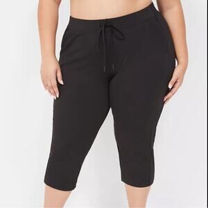LIVI Lane Bryant Active Wear Lounge Pants Capris New With Tags Black Pullon
